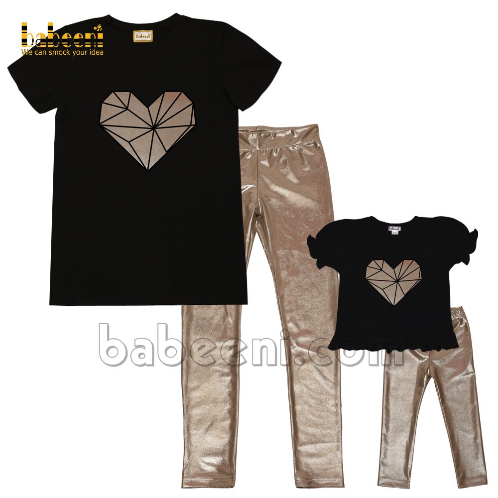 Delightful Heart Mom Girl Black Outfit- MM 72
